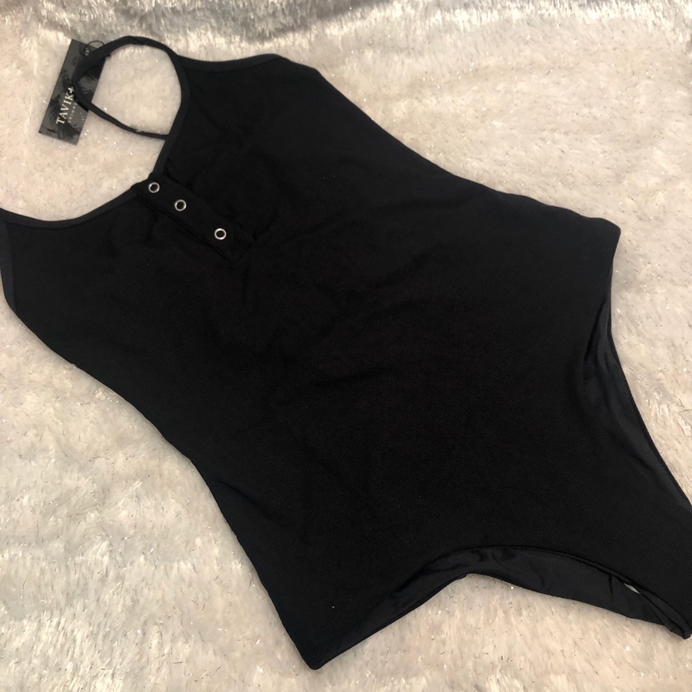 New Tavik Lila Ribbed One Piece Ribbed Black Sz M